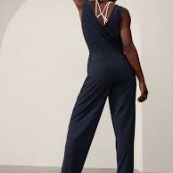 Athleta Avenue Jumpsuit Navy NWT, 1X - Picture 3 of 4
